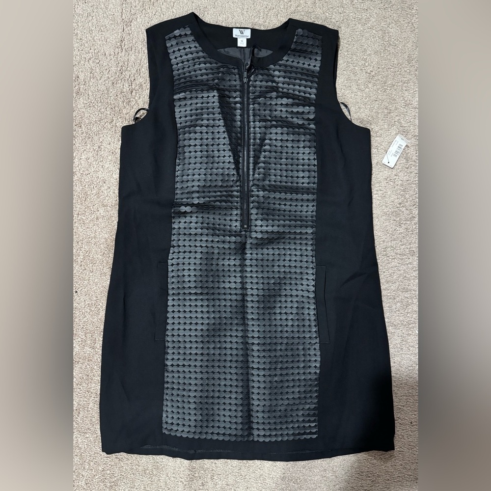 Worthington Black Dress with Textured Panel